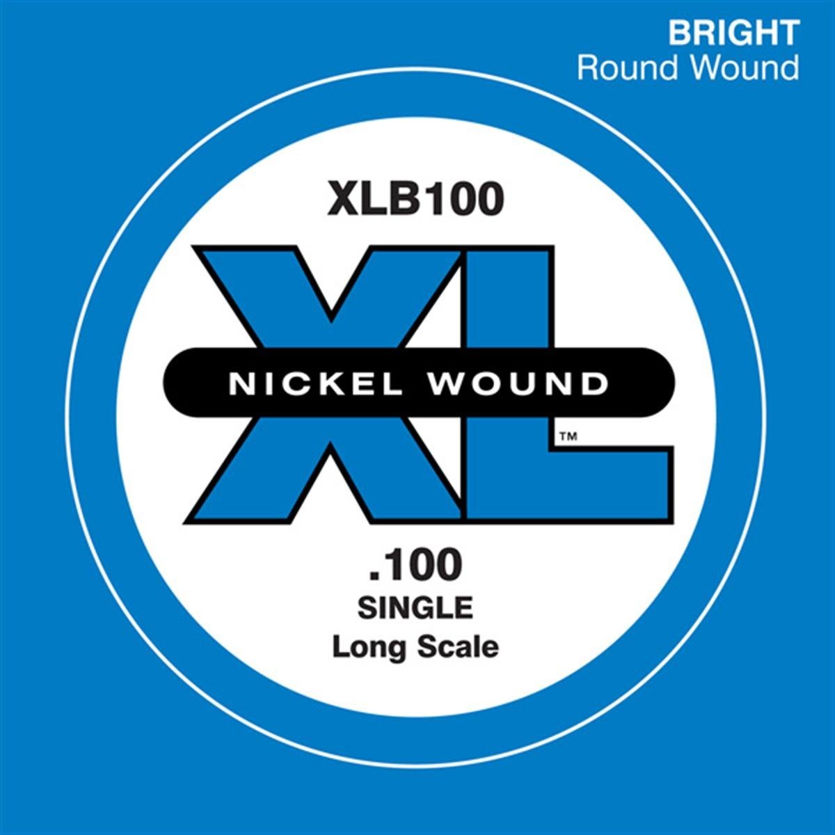 D'Addario .100 Long Scale Nickel Wound Single String for Bass Guitar