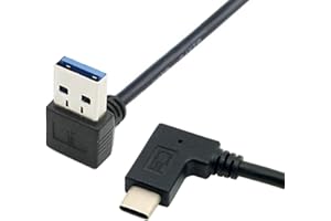 JSER Reversible USB 3.1 USB-C Angled to 90 Degree Down Angled A Male Data Cable for Macbook & Tablet & Mobile Phone
