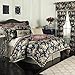 Waverly Sanctuary Rose Modern Farmhouse Floral 4-Piece Reversible Comforter Set, Queen, Heritage Blue