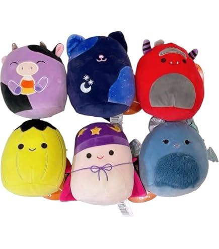 Squishmallows 2024 Halloween Mini Plush Set - Wolf, Cow, Reaper & Clown 5" Toys