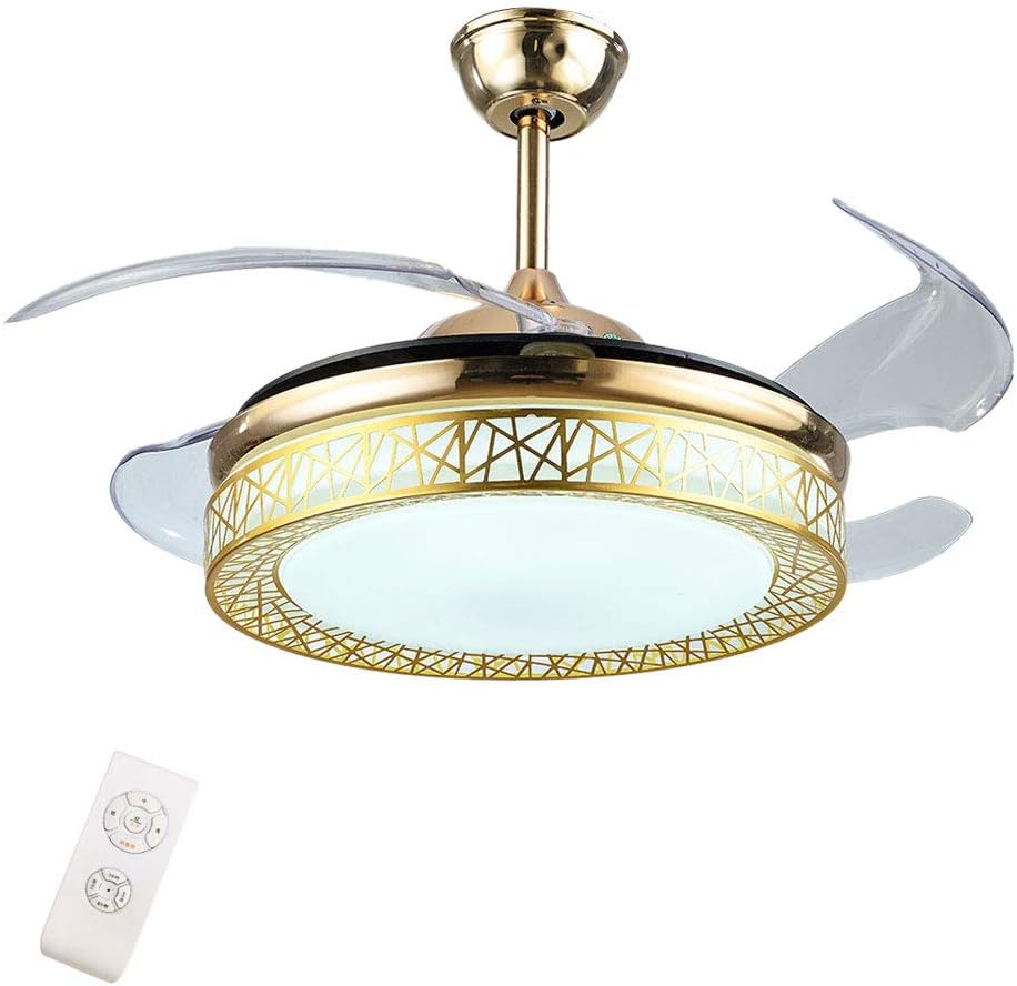 color dorado 4 aspas retráctiles 3 velocidades de viento y 3