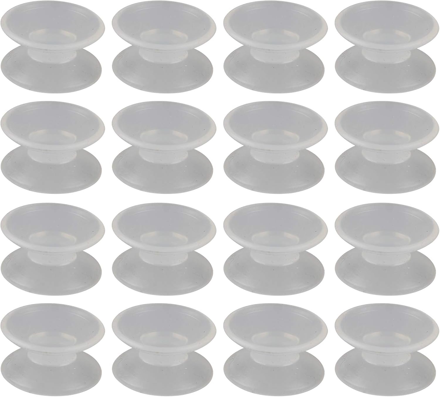 HALJIA 16PCS Double Sided Suction Cups Silicone Aquarium Fish Tank Suction Cups Window Hanger Suction Cup for Fish Tank Glass Table Top Transparent