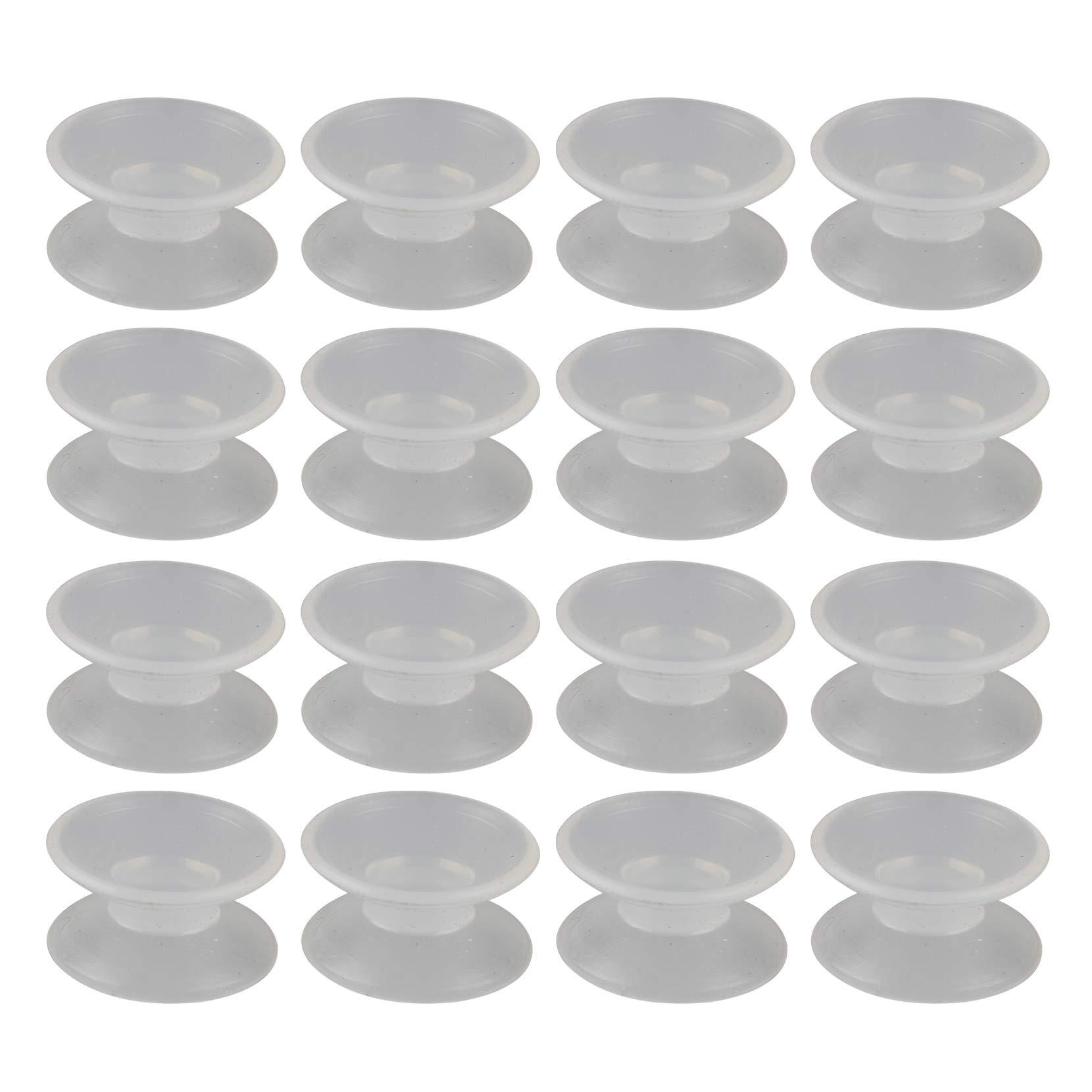 HALJIA 16PCS Double Sided Suction Cups Silicone Aquarium Fish Tank Suction Cups Window Hanger Suction Cup for Fish Tank Glass Table Top Transparent
