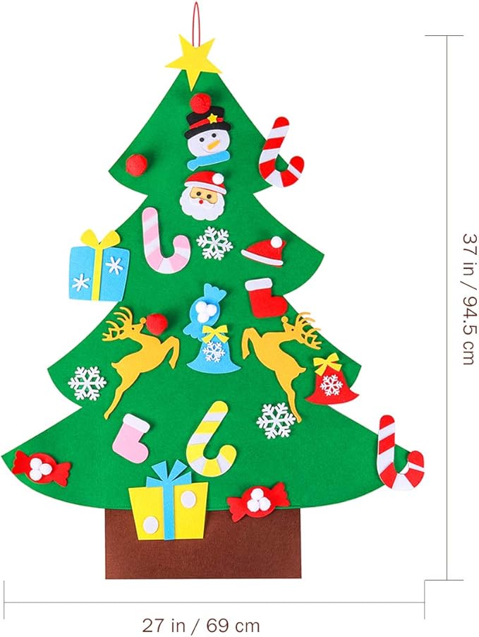 Albero Di Natale 852 Bambini.Oulii Albero Di Natale In Feltro Con 26 Ornamenti Per Regalo Di Bambini E Decorazione Diy Amazon It Casa E Cucina