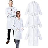 Cutecrop Unisex Professional Lab Coat Bulk for Women Men Doctor Costume Adults Long Medical Lab Coat for Halloween Cosplay