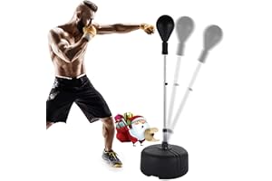 Hicient Punching Bag Free Standing Boxing Bag Reflex Speed Bag with Adjustable Height Stress Relief Fitness Strong Durable for Adults Teenagers Kids Home Gym