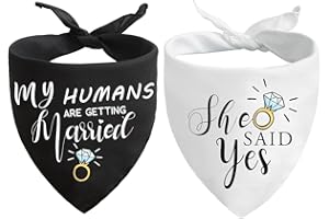 YANGMICS DIRECT Engagement gifts,My Humans are Getting Married She Said Yes Dog Bandana for Wedding Engagement Photos,Bridal Shower Gift,Dog Wedding Outfit,Dogs Got Engaged Announcement