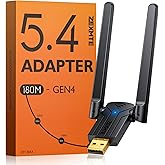 ZEXMTE 5.4 USB Bluetooth Adapter for PC, Long Range USB Bluetooth Dongle with High Gain Antenna, USB Bluetooth Receiver 590FT