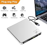 BUNUD External CD/DVD Drive USB 3.0 Type-C Lightscribe with SD/TF Slot view 5