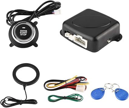 Qii Lu 12v Universal Car Alarm System Engine Starter Push Button Vehicles Start Stop Kit Safe Lock Anti Theft Car Modification Set