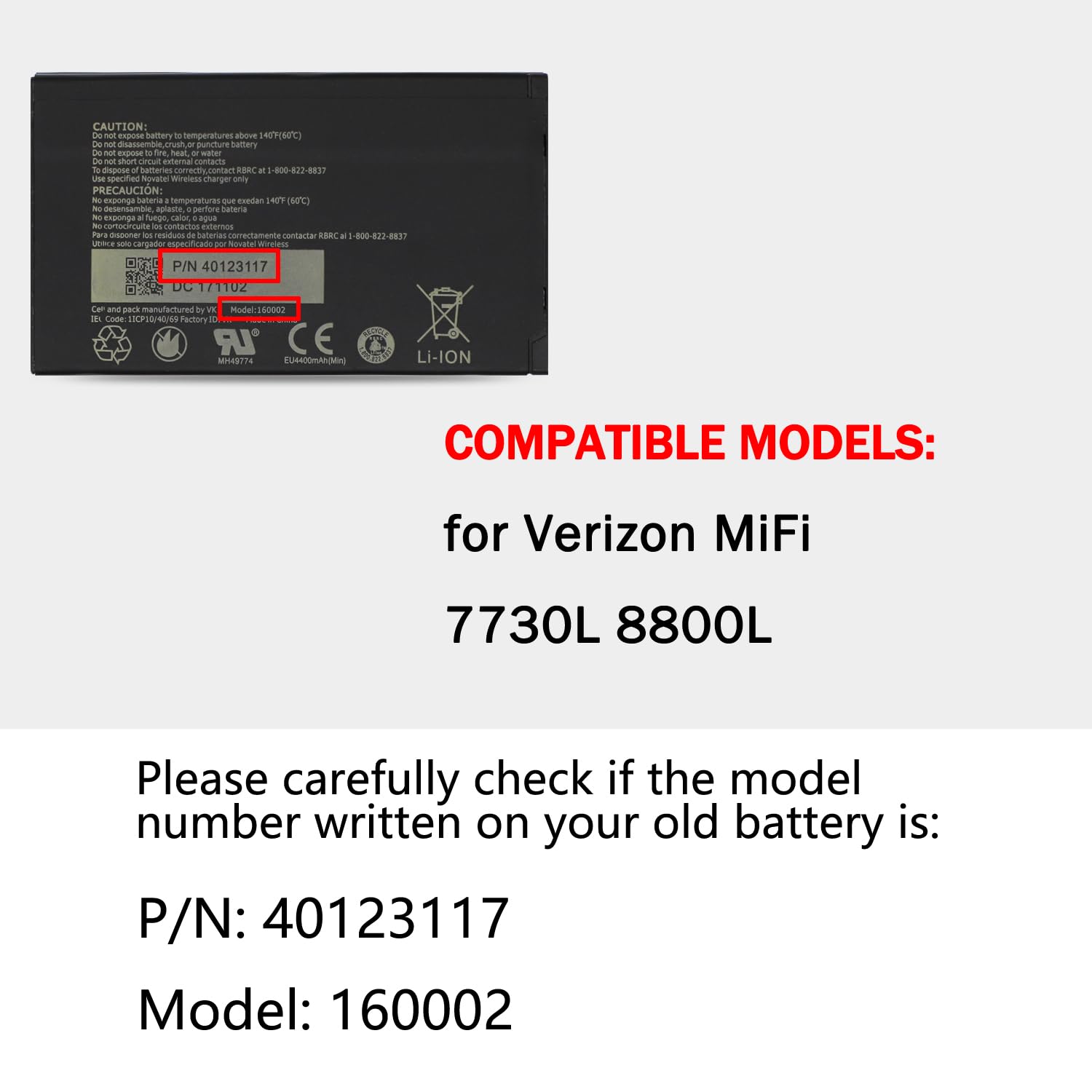 Battery Replacement for Verizon Jetpack Hotspot Novatel MiFi Wireless Jetpack MiFi 8800L 7730L / Verizon MiFi 7730L 8800L WiFi Mobile Hotspot