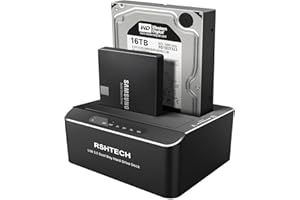 Hard Drive Dock, RSHTECH Aluminum USB 3.0 to SATA Dual Bay External Hard Drive Docking Station for 2.5 & 3.5 inch SATA HDD SS