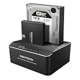 Hard Drive Dock, RSHTECH Aluminum USB 3.0 to SATA Dual Bay External Hard Drive Docking Station for 2.5 & 3.5 inch SATA HDD SSD with Offline Clone/Duplicator Function, Support UASP & 2x16TB (RSH-DS01)