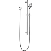 Delta Faucet Slide Bar Hand Held Shower with Hose, Chrome Handheld Shower Head, Slide Bar Hand Shower, Handheld Shower, Detac