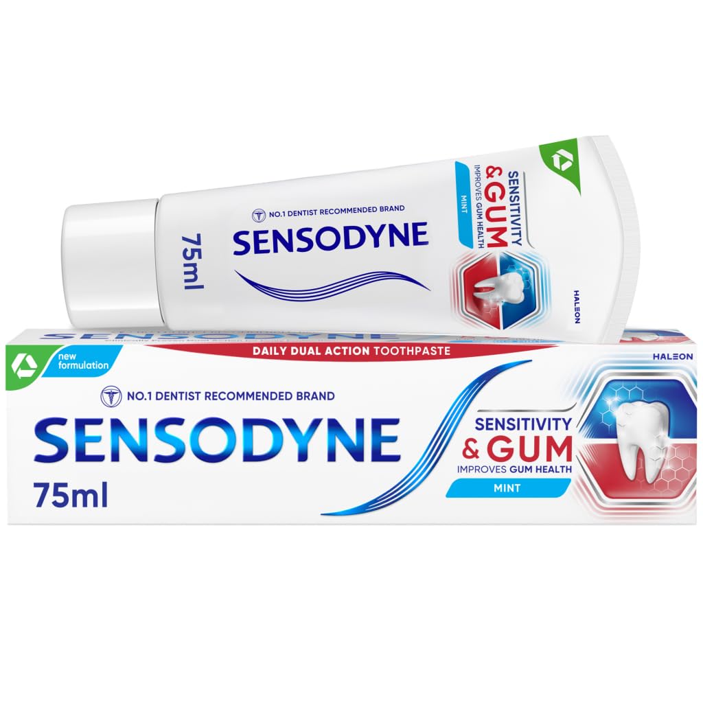 Sensodyne Toothpaste Sensitivity & Gum, Sensitive Toothpaste for Sensitive Teeth and Gum Problems, Mint Flavour, 75ml