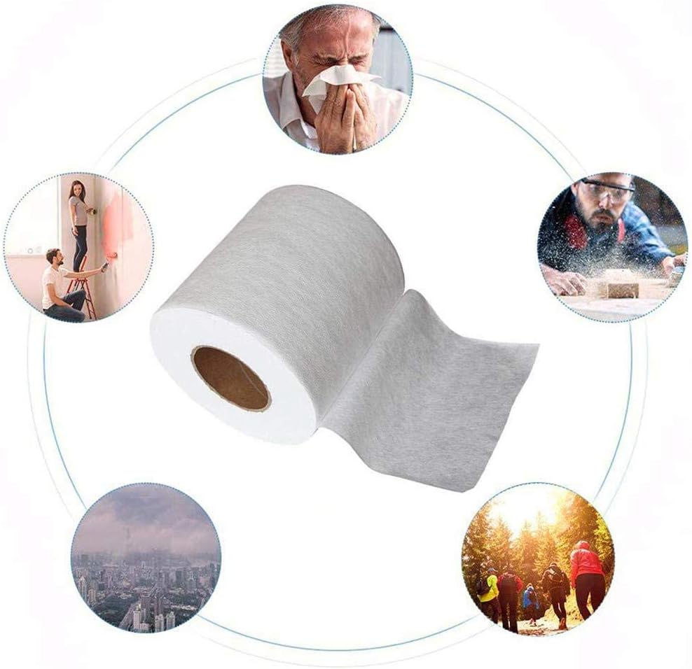 Lookvv 109-Yards Length 1/4 Inch Width Elastic Cord,Elastic Band,Elastic Rope,Filter Fabric Meltblown, Nonwoven Fabric (Filter Fabric (10m))