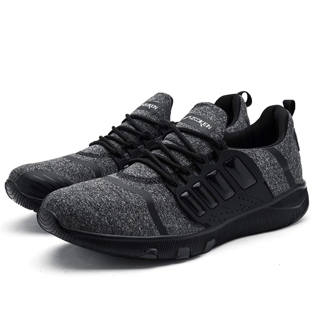 AZOOKEN Herren Damen Laufschuhe Atmungsaktiv Sportschuhe Sneaker Running Walkingschuhe Shoes (6918-black43)