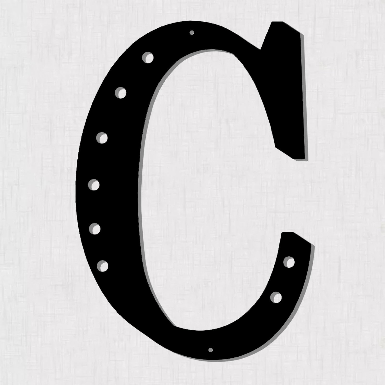 Resama 11'' Black Metal Letters for Wall Decor, Visual 3D Large Alphabet, Decorative Farmhouse Hanging Letter Sign for Living Room Bedroom Office Home Party (C)