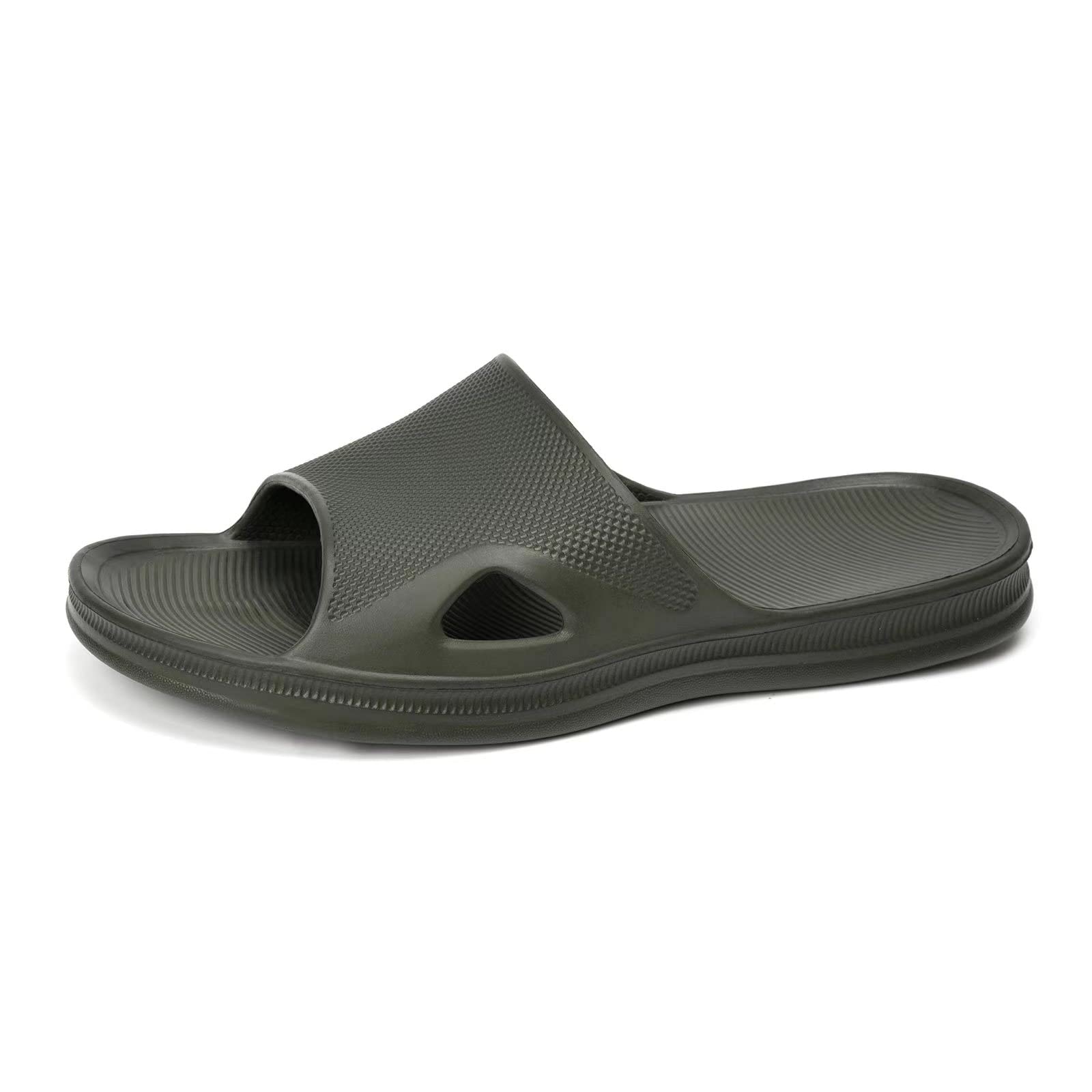 Photo 1 of FUNKYMONKEY Mens Bathroom Shower Slippers Indoor Home Beach Non Slip Sandal (10 M US, New Army Green)