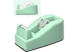 Desktop Office Tape Dispenser, Fits Standard 1-Inch Core Tapes, Weighted Non-Slip Base, Sharp Metal Blade, Smooth Cutting, Ad
