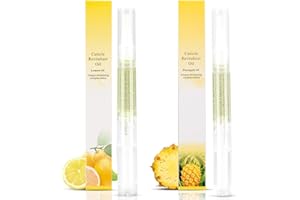 Meschett 2PCS Cuticle Oil Pens for Nail Care,Cuticle Revitalizer Oil Pen with Soft Brush,Cuticle Oil to Prevent Nail Cracking and Dry (Pineapple & Lemon Flavor)