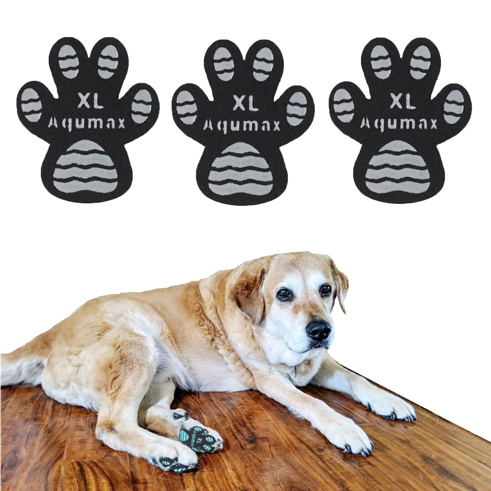 Photo 1 of Aqumax Dog Paw Protector Non-Slip Gripper Traction Pads,Walk Assistant for Senior Dogs,Foot Stickers for Hardwood Floors,Dog Shoes Booties Socks Replacement,6 Sets (24 pcs) XL Black