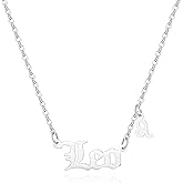 QXTX Zodiac Necklace,Zodiac Sign Pendant Necklace for Women,18K Gold Plated