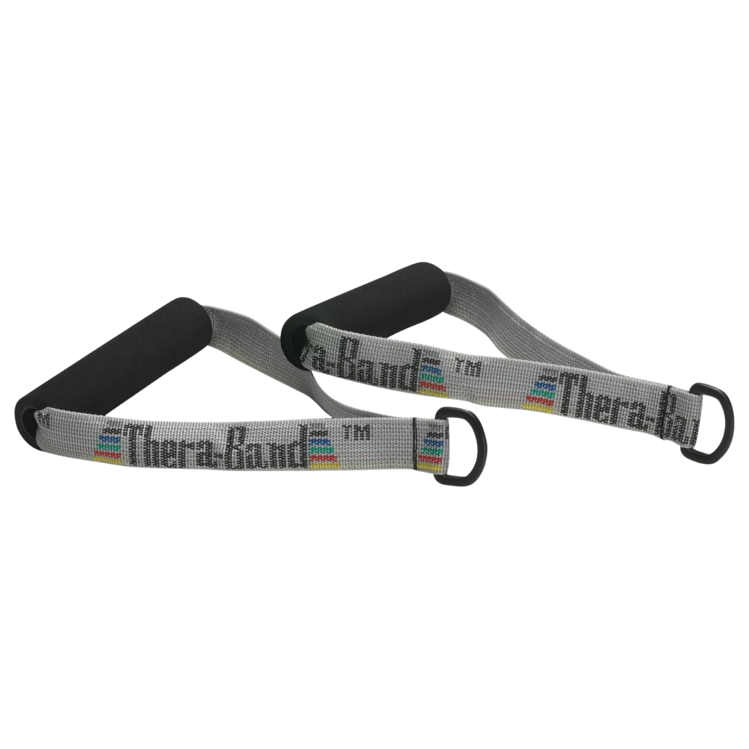 Theraband Resistance Band Handles with D- Ring Connector, Attachment, Pair of Foam Grip Pull Handles for Lower and Upper Body Exercises, Pilates, Yoga, Home Workouts without Weights
