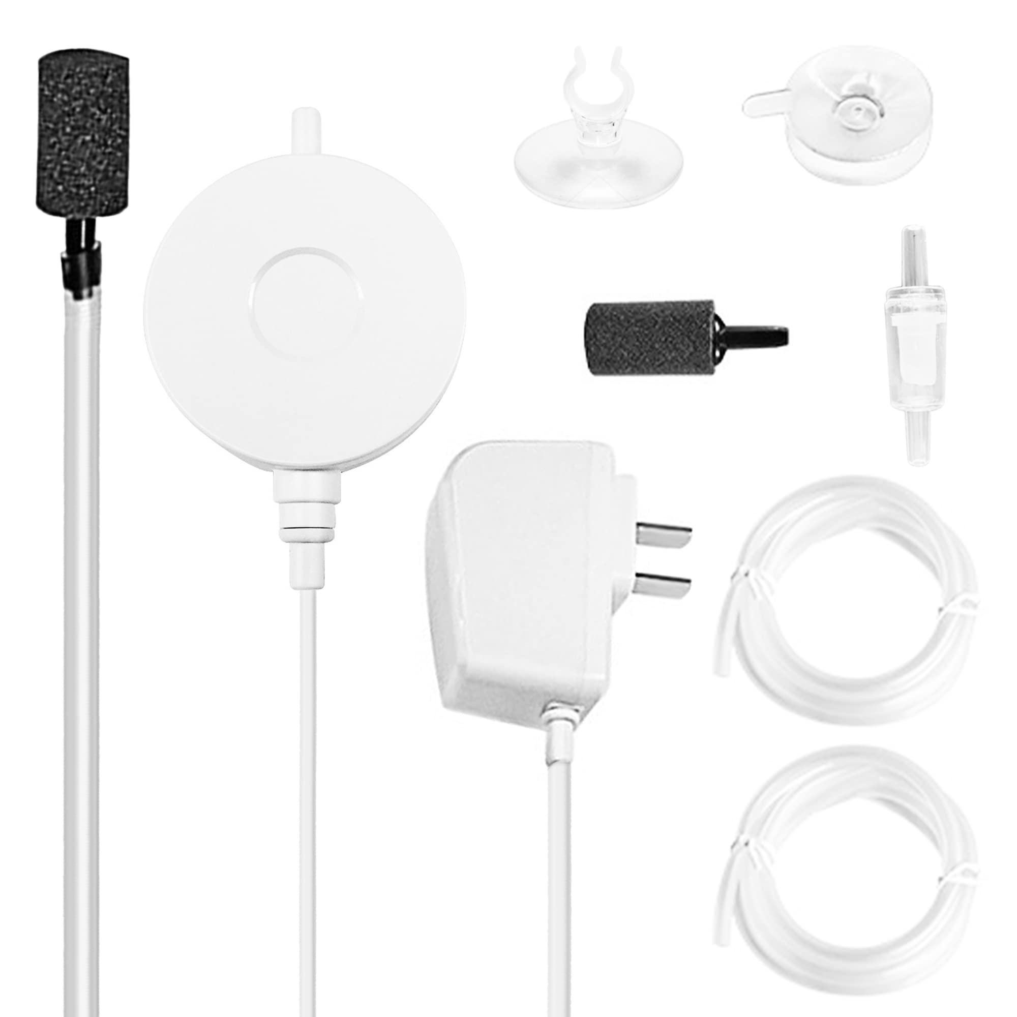 Jor Silent Aquarium Air Pump - Nano Betta Tank, Aerator with Accessories, for Up to 20 Gallon Fish Tank