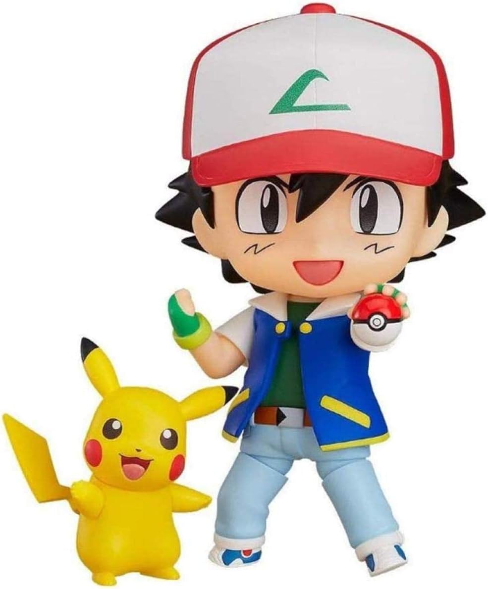CAS-COVER Anime –Pokemon – Ash Ketchum With Pikachu Nendoroid Action Figure-4in PO750