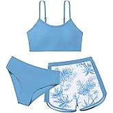 Adarl Girls 2 Piece Swimsuits with Shorts Spaghetti Strap Bikini Set Bathing Suit Beach Swimwear for Teen Girls