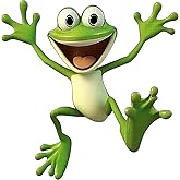 2 pcs The Frog with Big Red Eyes Funny Car Bumper Sticker,5 Inch Vinyl Decal, Waterproof,Die-Cut for Cars,Windows,Laptops W-13