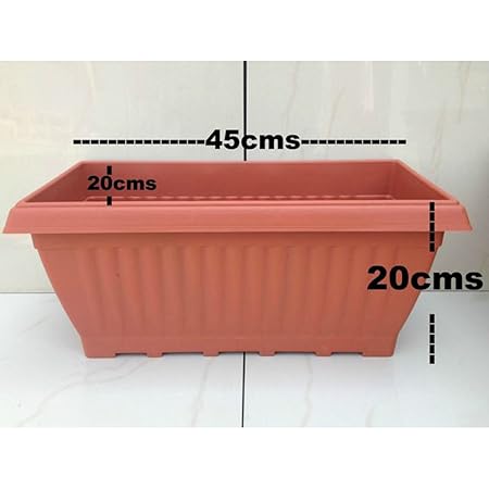 First Smart Deal 18 Inch Rectangular Planter Pack of 3 - Brown