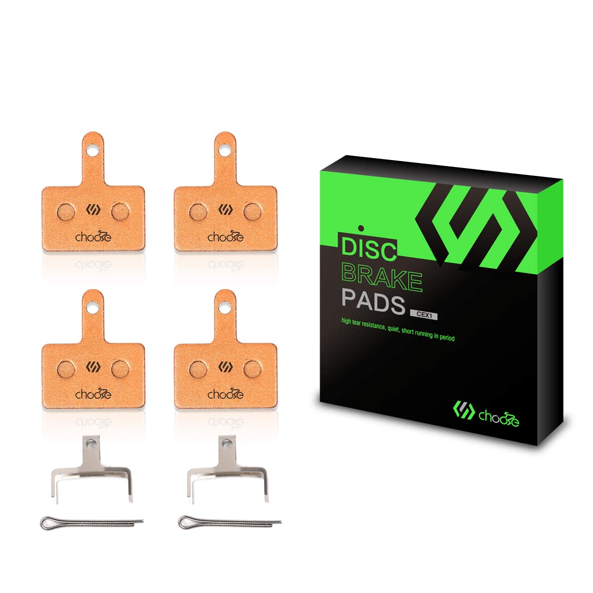 Chooee Bike Disc Brake Pads for Shimano B01S Deore Tektro M355 M375 M395 M415 M416 M416A M445 M446 M447 M465 M475 M485 M486 M495 M515 Polymetallic 2 Pairs