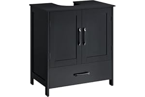 Cozivellia Under Sink Bathroom Cabinet, Pedestal Sink Storage Cabinet with Drawer & 2 Doors, Waterproof Vanity Cabinet with U