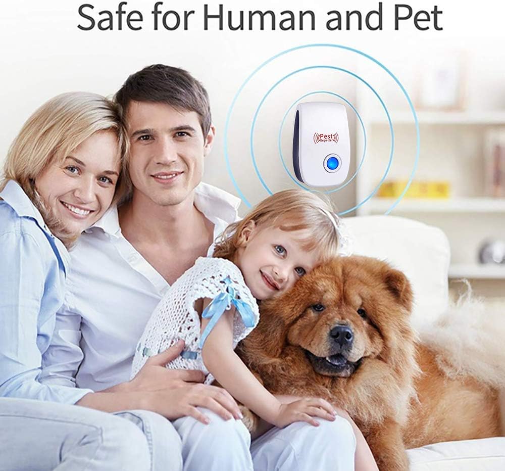 GoldTech Ultrasonic Pest Repeller 6 Pack 2020 Upgraded 100% Safe Electronic Pest Control Ultrasonic Repellent Indoor Plug-in Repellent for Bed Mosquitos, Mice, Cockroach, Spider, Ant, Bug and Insect: Health & Personal Care