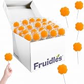 120-Count Orange Flower Shaped Lollipops Flavored, Individually Wrapped 15 Gr - Pops