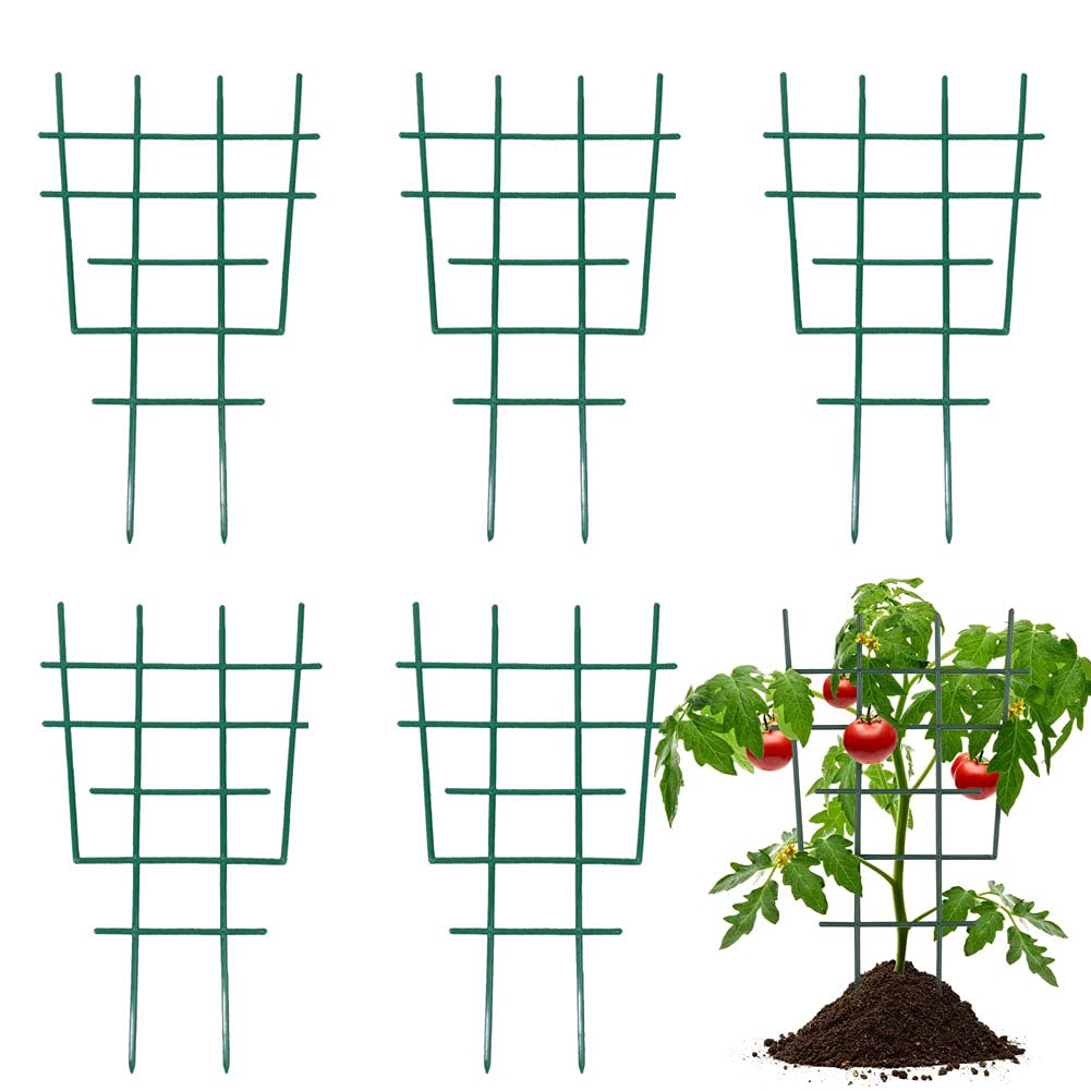 JAHEMU Garden Plant Supports Plastic Plants Climbing Trellis Plant Growing Support Frame Climbing Plant Support for Rattan Plants Clematis, Morning Glory, 6pcs