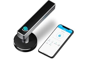 KUCACCI Fingerprint Lock, Keyless Entry Door Lock, Smart Lock, Biometric Door Lock, Fingerprint Door Knob, Smart Door Handle, Electronic Door Lock, Bedroom Door Lock(2nd Gen Silver)