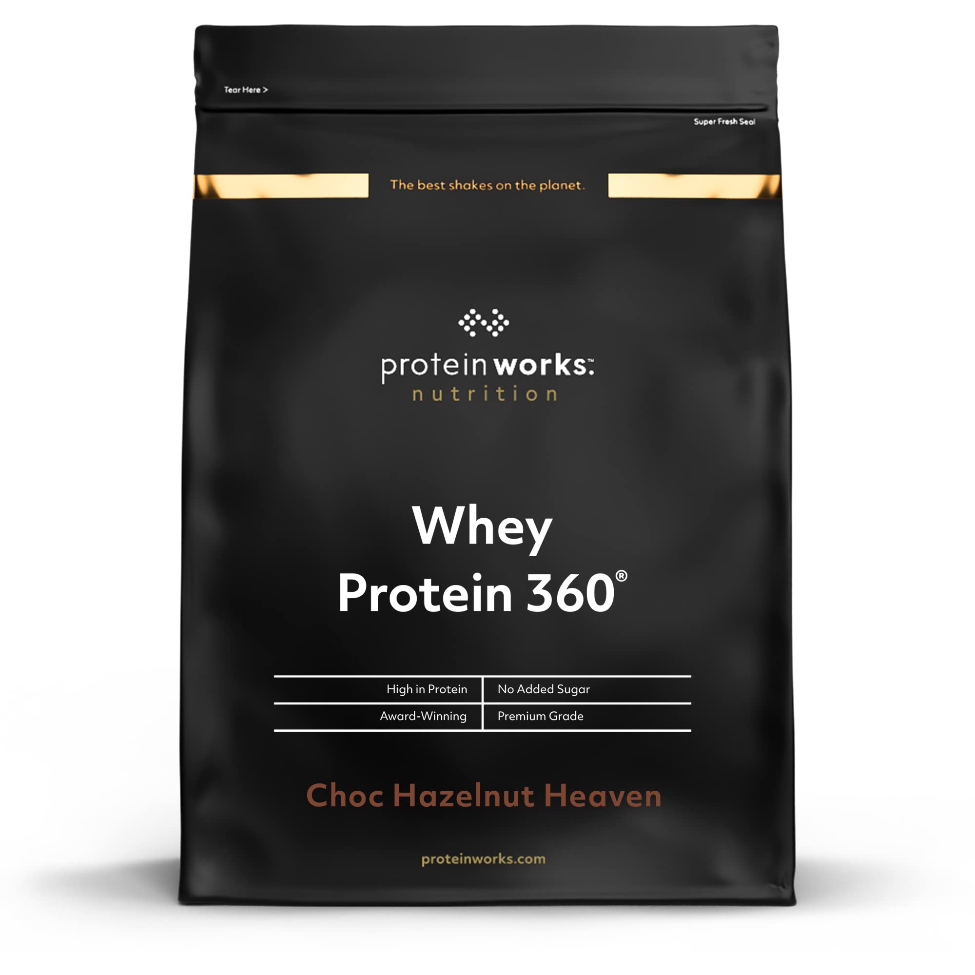 Protein Works - Whey Protein 360, Premium Whey Protein Powder Blend, No Added Sugar Protein Shake, 80 Servings, Choc Hazelnut Heaven, 2.4 kg