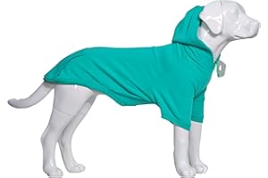 Lovelonglong Blank Basic Hoodie Sweatshirt for Dogs 100% Cotton Fits Small Medium Dachshund Large Dog Turquoise 4XL
