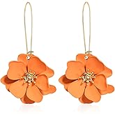 YUNXI Unique Boho Flower Dangle Earrings Exaggerated Layered Floral Petal Drop Dangle Statement Stud Earring for Women Jewelry with Box