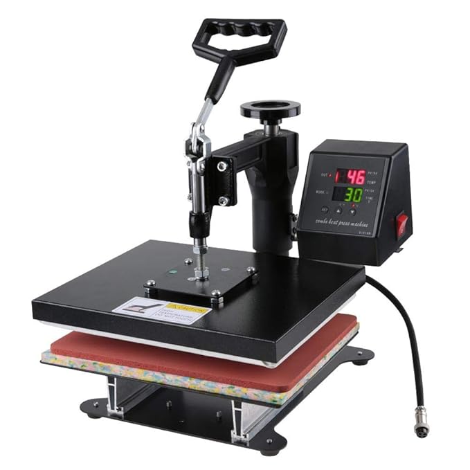 Heat Press Machine, Swing Heat Press, High Pressure DualDisplay Digital Manual TShirt Heat