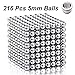 RAINBEAN Magnet Balls, Magnetic Balls 5mm Toys Buckyballs Sculpture Building Blocks, Office Desk Toys Stress Relief for Adults, Intelligence Development for Kids Learning, 216 Pcs Silver