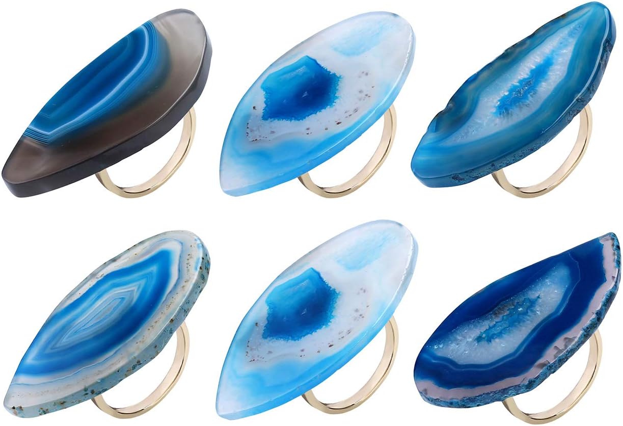 Agate Slice Napkin Rings Hostess Gift