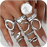 HUASAI Chunky Gold Rings for Women Pearl Statement Stackable Knuckle Thumb Ring Trendy Jewelry for Clothing Dress Custom Christmas Gifts 2025