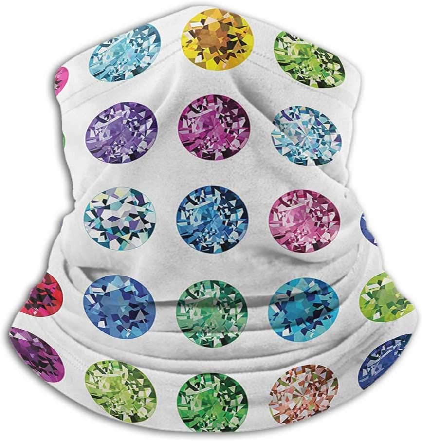 Face Bandanas Diamond Neck Gaiter Sunblock Face Scarf Round Oval Gems Diamonds Emerald Supreme Sublime Worth World Design Girls Print 10 x 12 Inch Multicolor