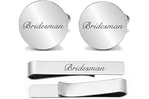 Kooer Personalized Men's Wedding Cufflinks, Custom Father Of The Bride Cuff Links Jewelry Gift For Men Him Groom Groomsman
