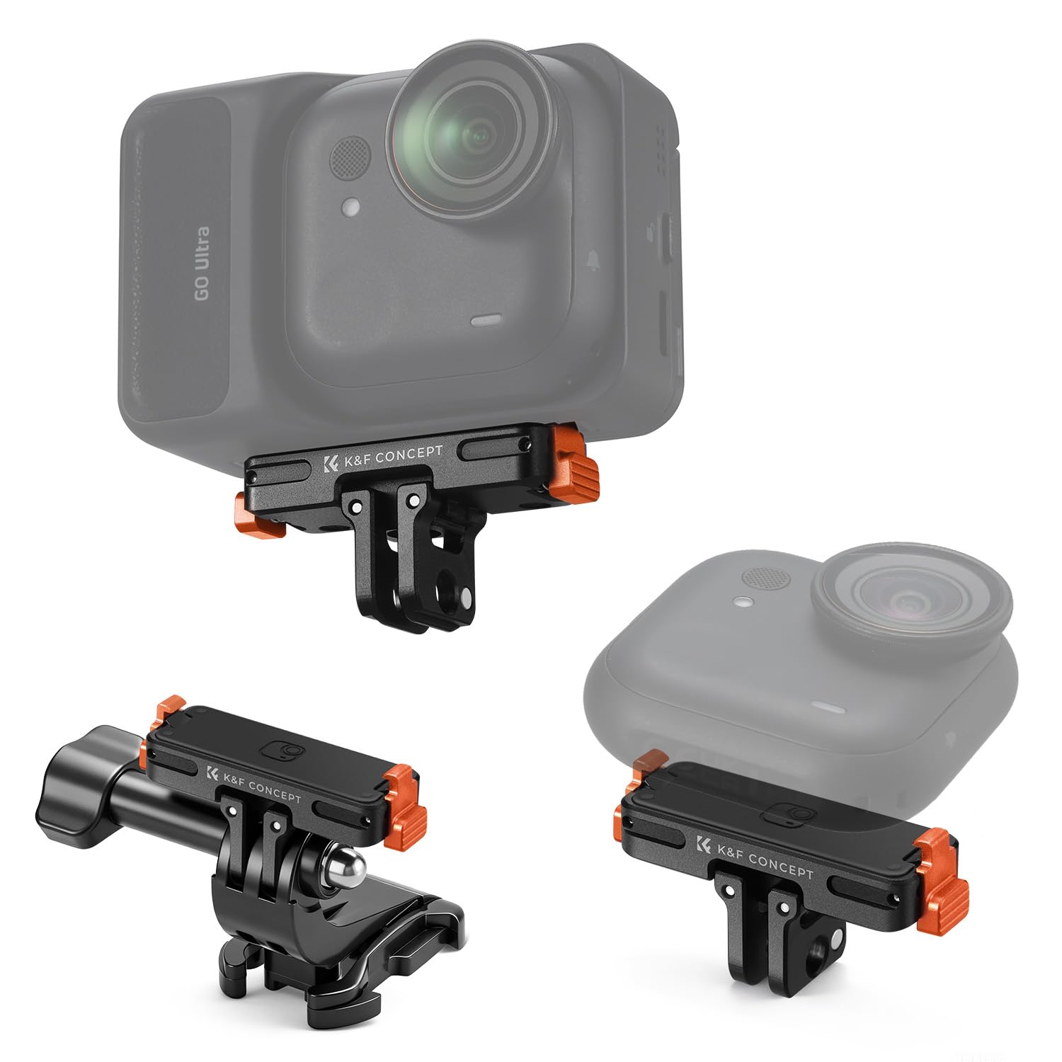K&F CONCEPT Magnetic Quick Release Adapter Mount Compatible with Insta360 GO Ultra, Expansion Base Stand with 1/4 Screw Hole/Foldable Connector for Tripod, Selfie Stick, Action Camera Accessories