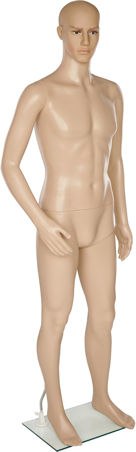 TecTake Schaufensterpuppe Zerlegbare Puppe | drehbar und beweglich | Glasplatte mit Wadendorn - Verschiedene Modelle (Mann | Nr. 402662)